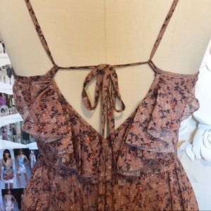 Floral Blush Chiffon Dress with ruffles